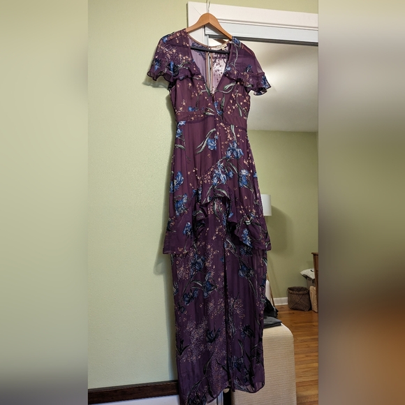 For Love and Lemons Cleo Floral Maxi dress in Violet size M - Picture 3 of 8